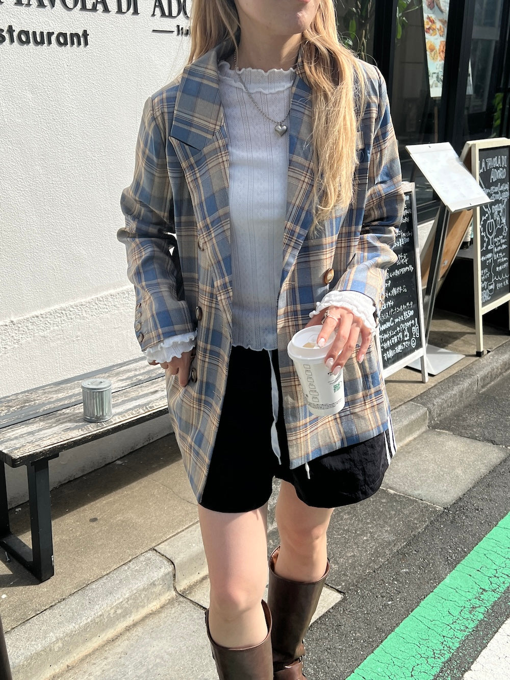 ＜SL2243691＞　チェックテーラードジャケット