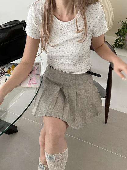 ＜SL2251610＞　ベルト付きプリーツミニスカート