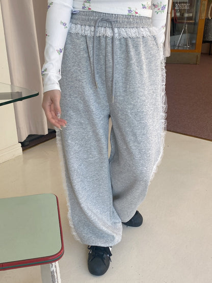 ＜SL2251641＞　レースラインスウェットパンツ