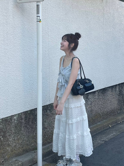 ＜QU2242204＞　チェストリボンタンクトップ