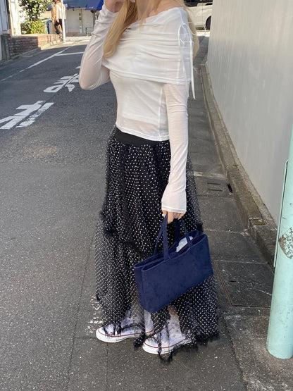 ＜SL2251604＞　フェアリーリボンオフショルトップス