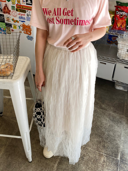 ＜SL2231700＞　volume tulle long skirt