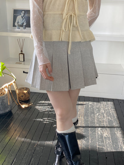 ＜SL2251610＞　ベルト付きプリーツミニスカート