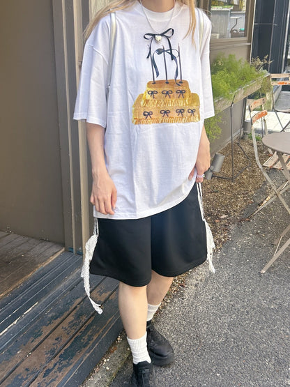 ＜SL2242608＞　サイドレースリボンハーフパンツ