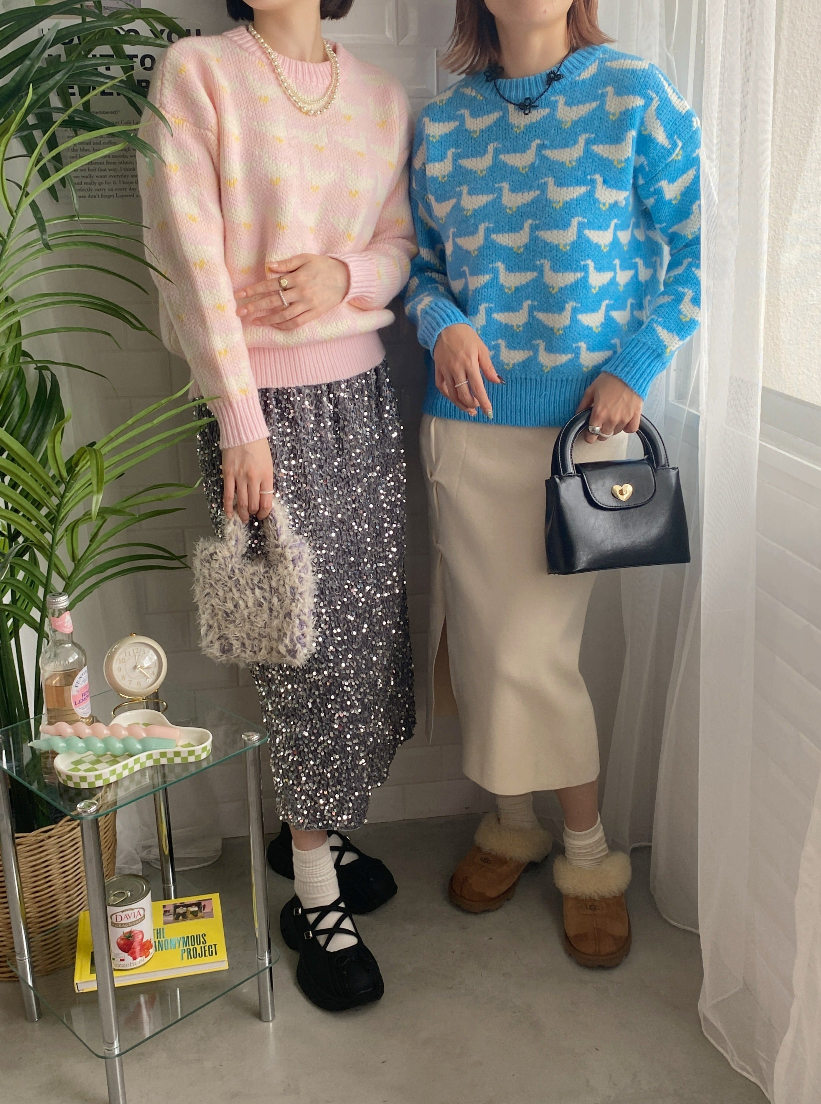＜SL2234605＞　アヒルラウンドネックニット