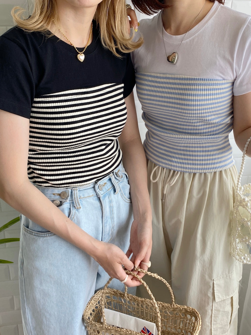 ＜SL2232713＞　ボーダービスチェレイヤードTOPS
