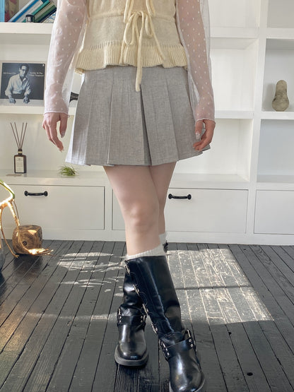 ＜SL2251610＞　ベルト付きプリーツミニスカート