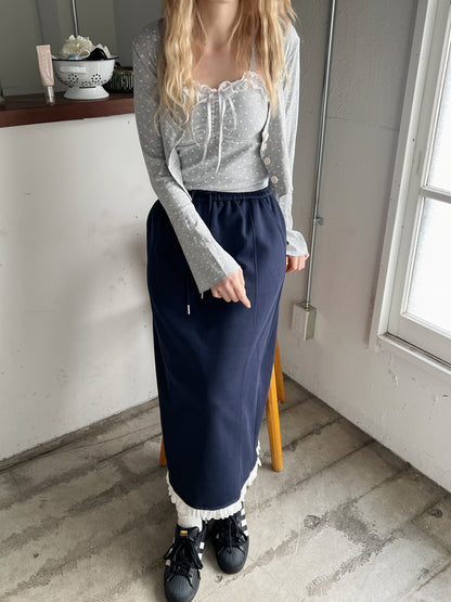 ＜SL2251642＞　レースヘムスウェットスカート