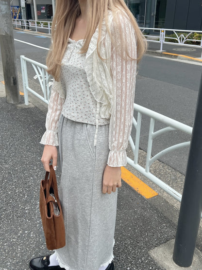 ＜SL2251628＞　レースフリルカーディガン
