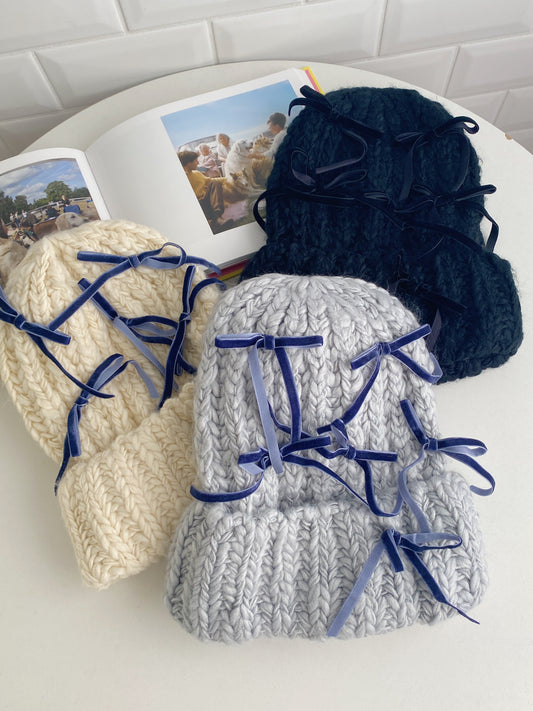 ＜SL5234602＞　sweetie knit ribbon hat
