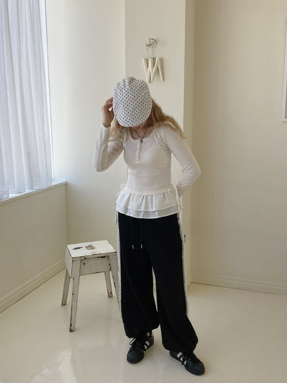 ＜SL2251641＞　レースラインスウェットパンツ