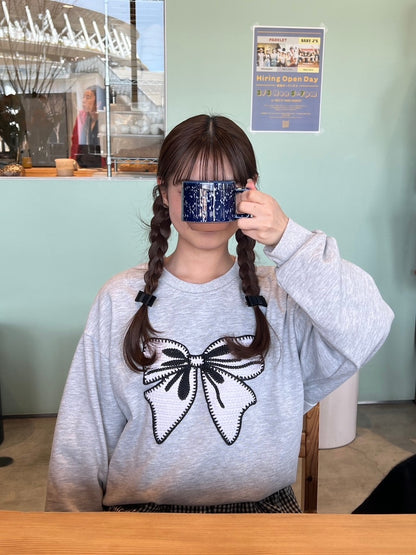 ＜RN2244006＞　リボン刺繍スウェット