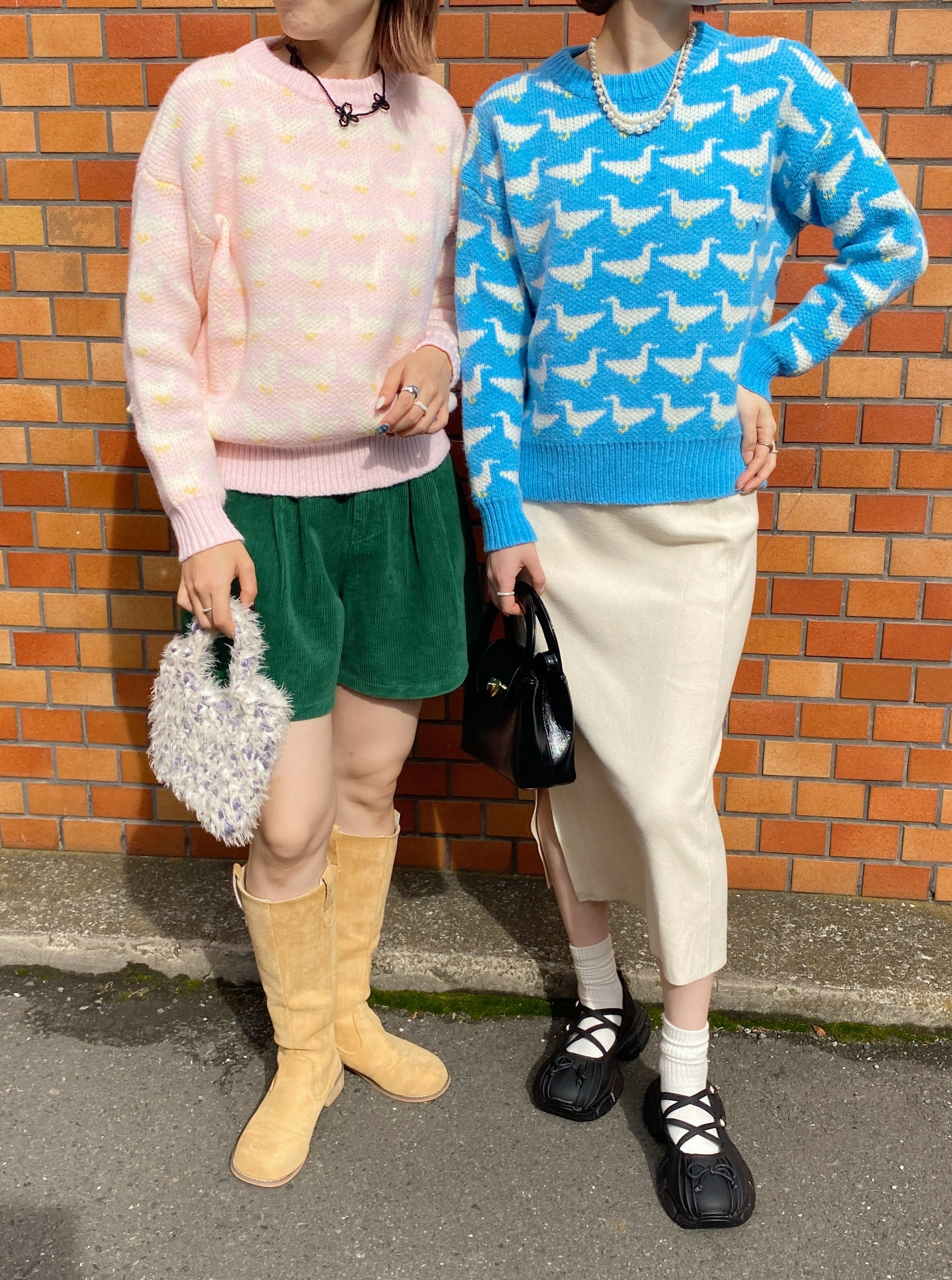 ＜SL2234605＞　アヒルラウンドネックニット