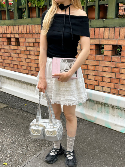 ※残りわずか! ＜SL2242626＞　バラチョーカー付オフショルトップス