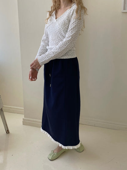 ＜SL2251642＞　レースヘムスウェットスカート