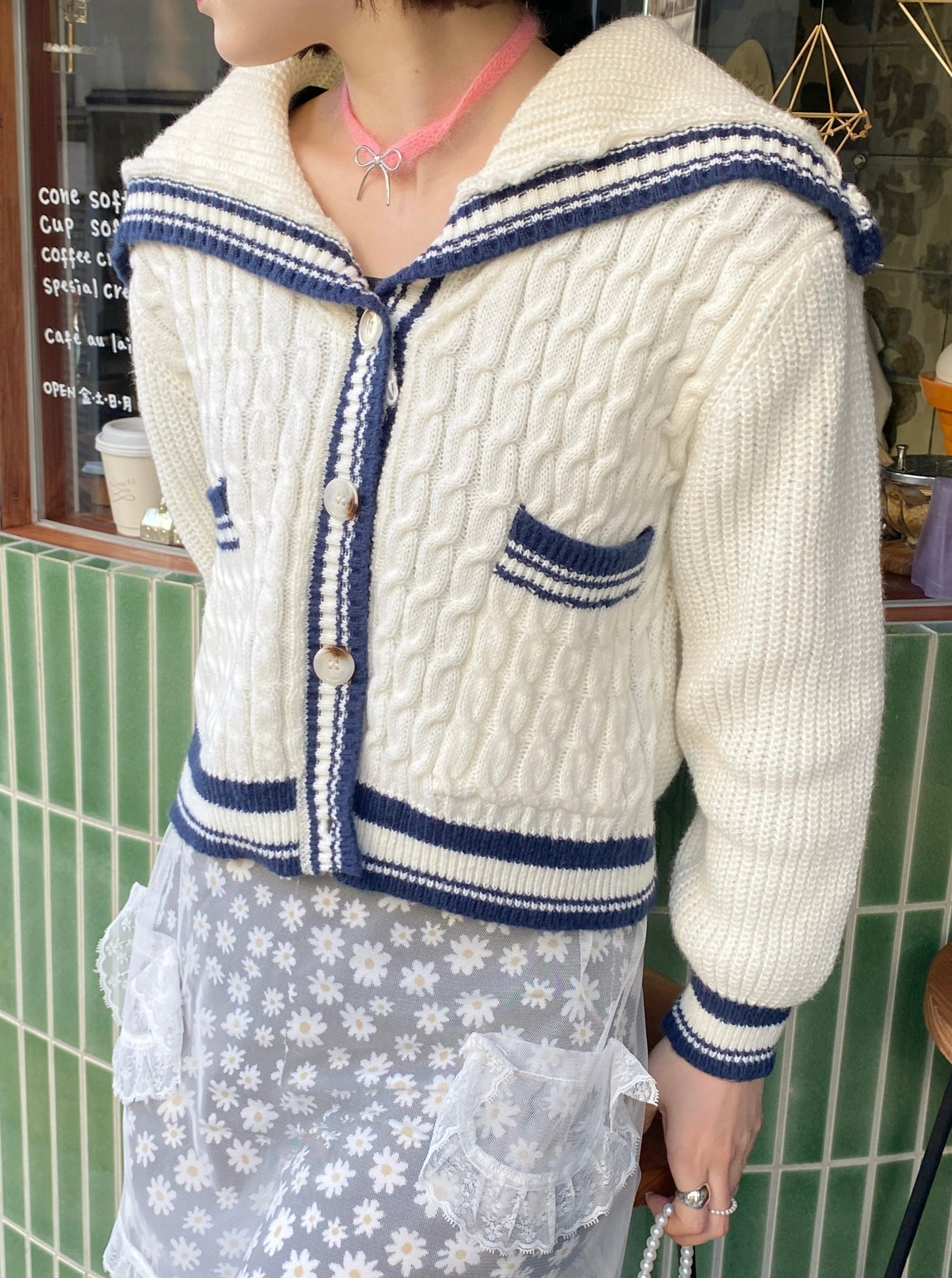 ※ラスト1点！＜SL2233697＞　sea mood sailor collar cardigan