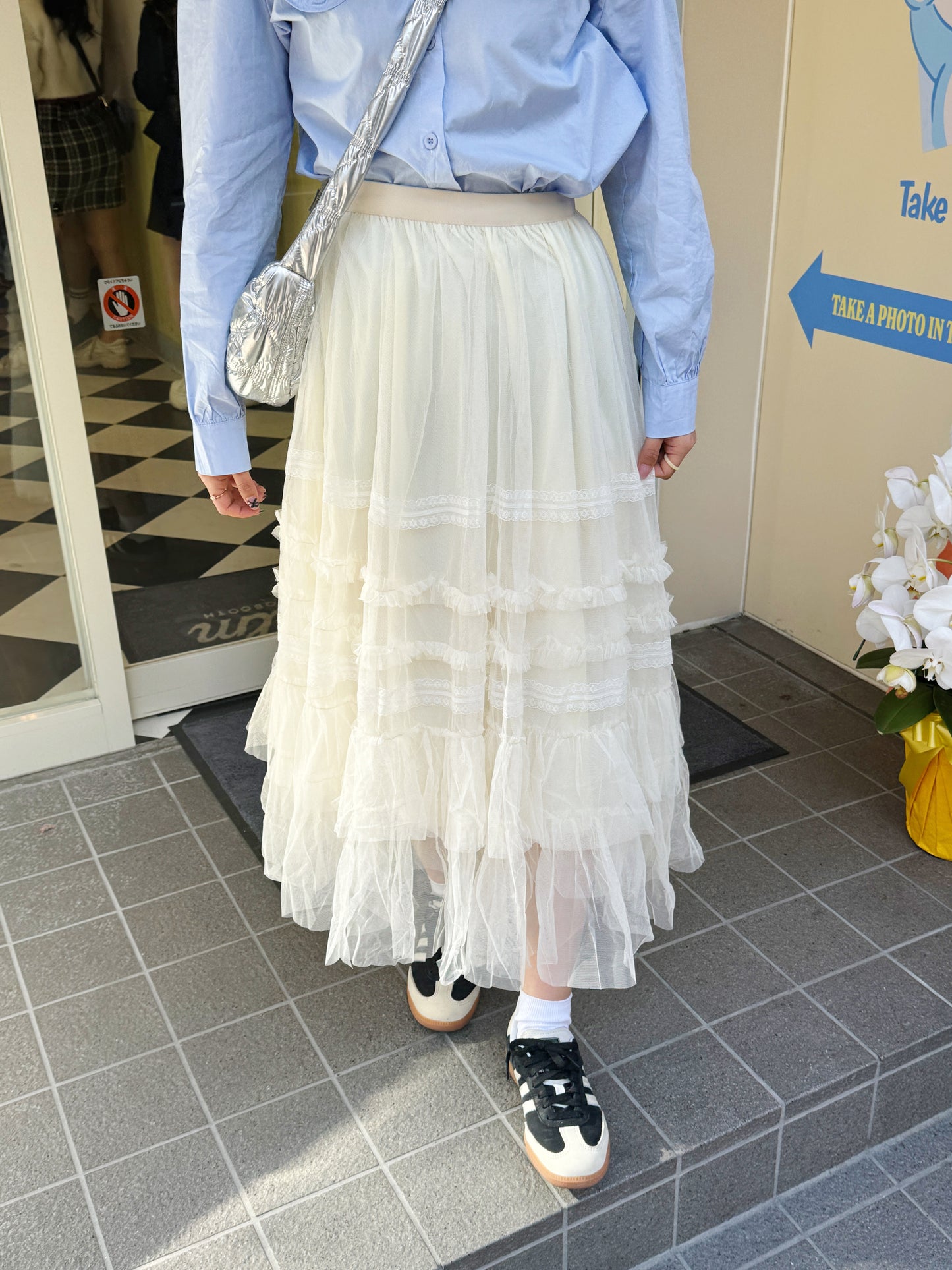 ＜SL2223701＞　ギャザーティアードロングスカート