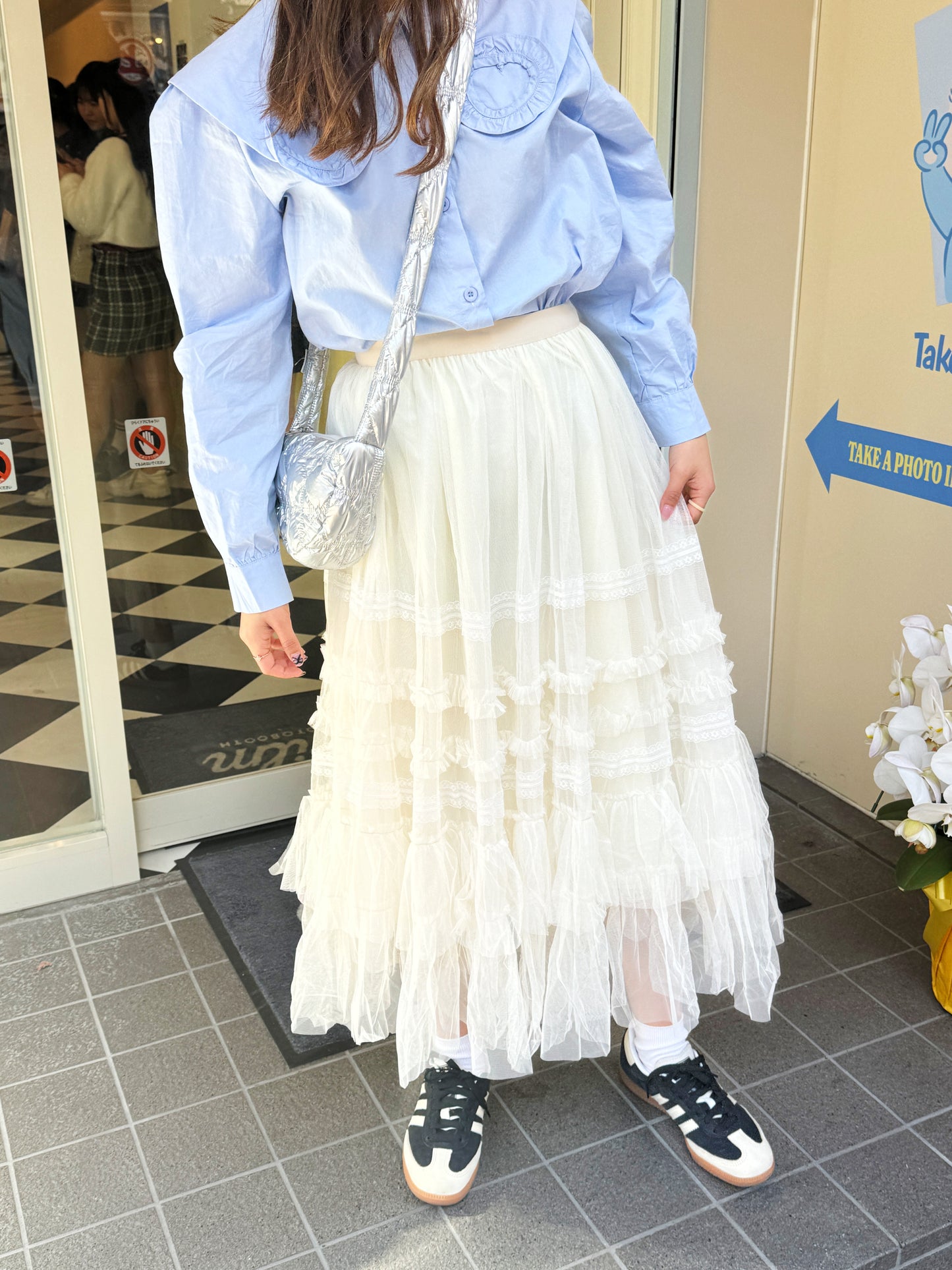 ＜SL2223701＞　ギャザーティアードロングスカート