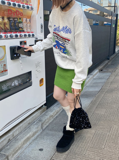＜SL2234614＞　ワッフルカーディガン＆スカートSET