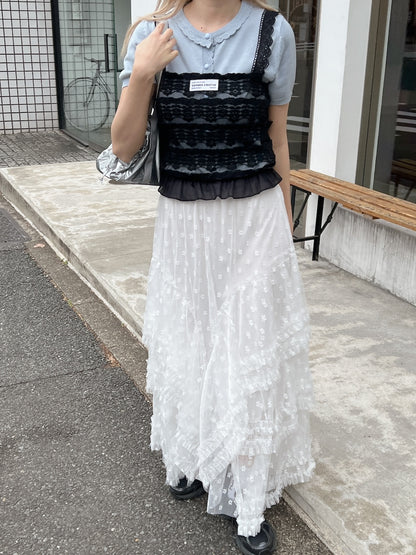 ＜SL2251644＞　レースフリルキャミソール