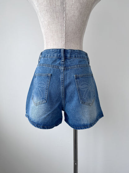 ＜RN2242016＞　リボンデニムショートパンツ