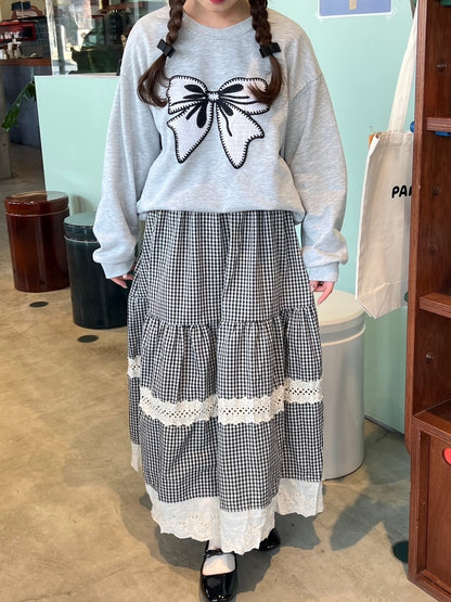 ＜RN2244006＞　リボン刺繍スウェット