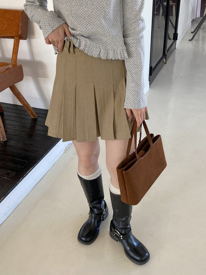 ＜SL2251610＞　ベルト付きプリーツミニスカート