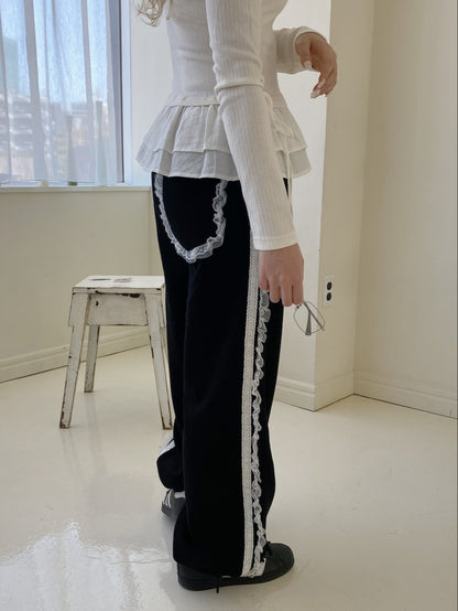 ＜SL2251641＞　レースラインスウェットパンツ