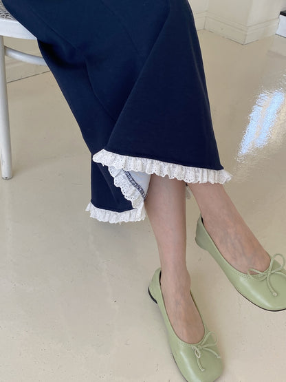 ＜SL2251642＞　レースヘムスウェットスカート