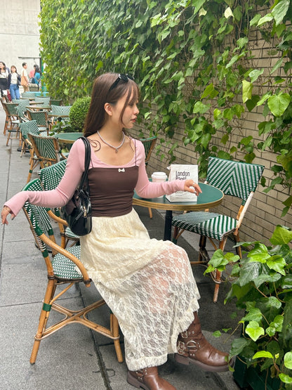＜SL2243615＞　2WAYレイヤードリボントップス
