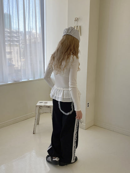 ＜SL2251641＞　レースラインスウェットパンツ