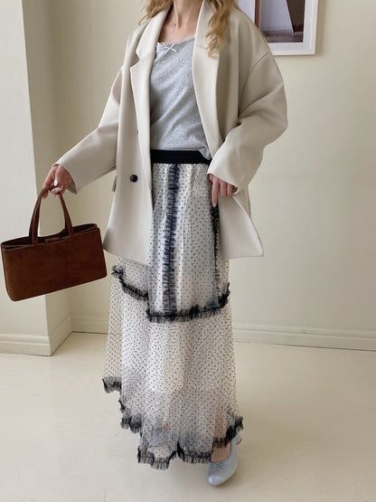 ＜SL2251647＞　ドットチュールロングスカート