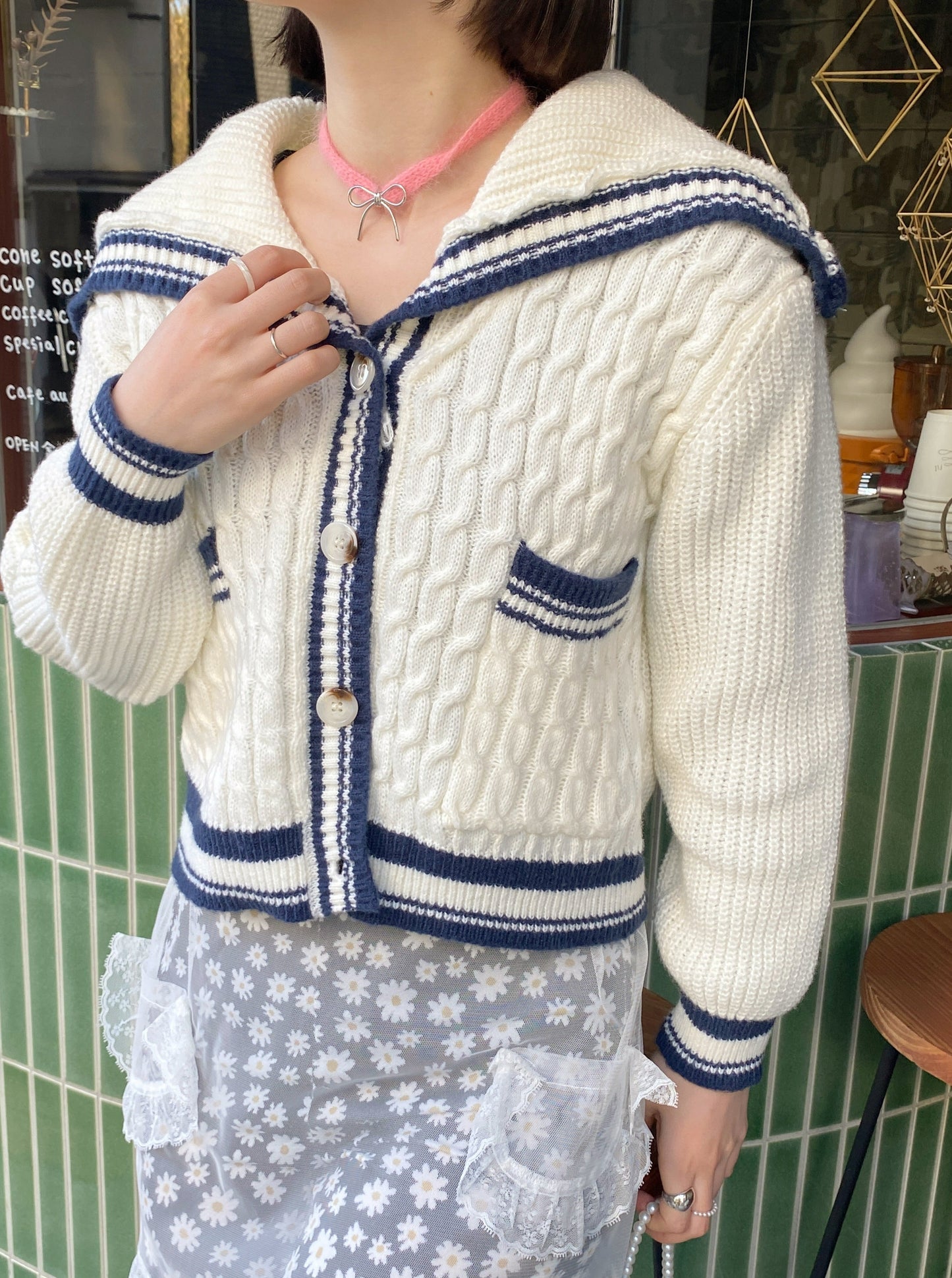 ※ラスト1点！＜SL2233697＞　sea mood sailor collar cardigan