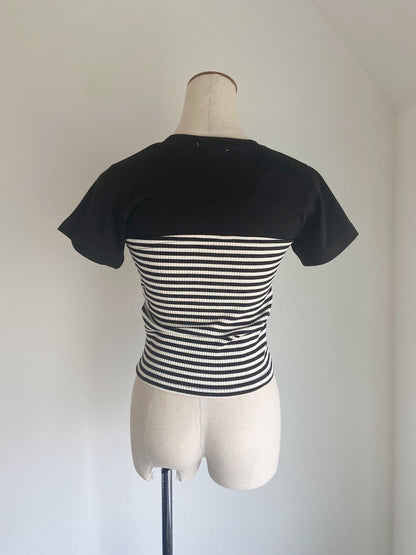 ＜SL2232713＞　ボーダービスチェレイヤードTOPS
