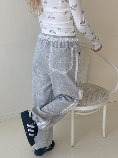 ＜SL2251641＞　レースラインスウェットパンツ