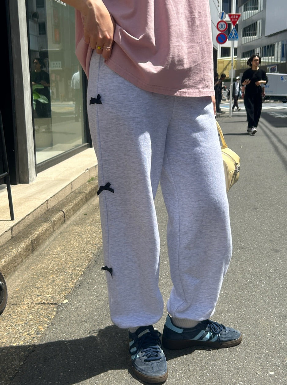 ＜SL2241630＞　side ribbon sweat pants