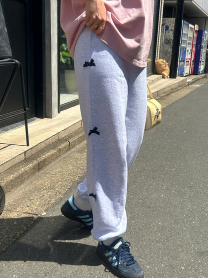 ＜SL2241630＞　side ribbon sweat pants