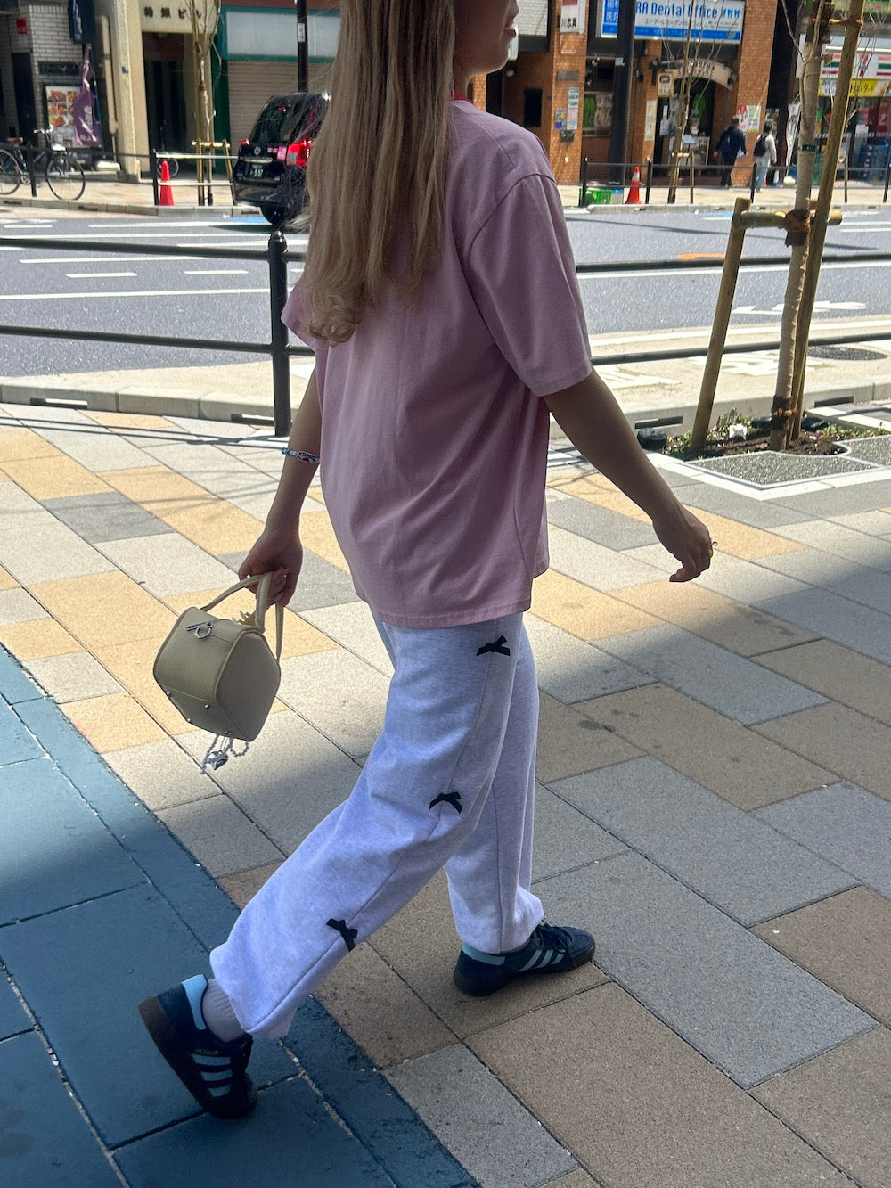 ＜SL2241630＞　side ribbon sweat pants