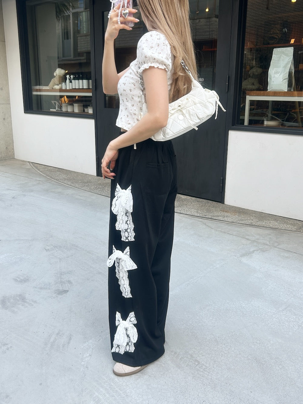 ＜SL2222721＞　小花柄パフスリーブTOPS