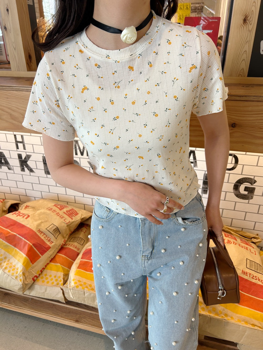 ＜SL2241627＞　flower thermal tee