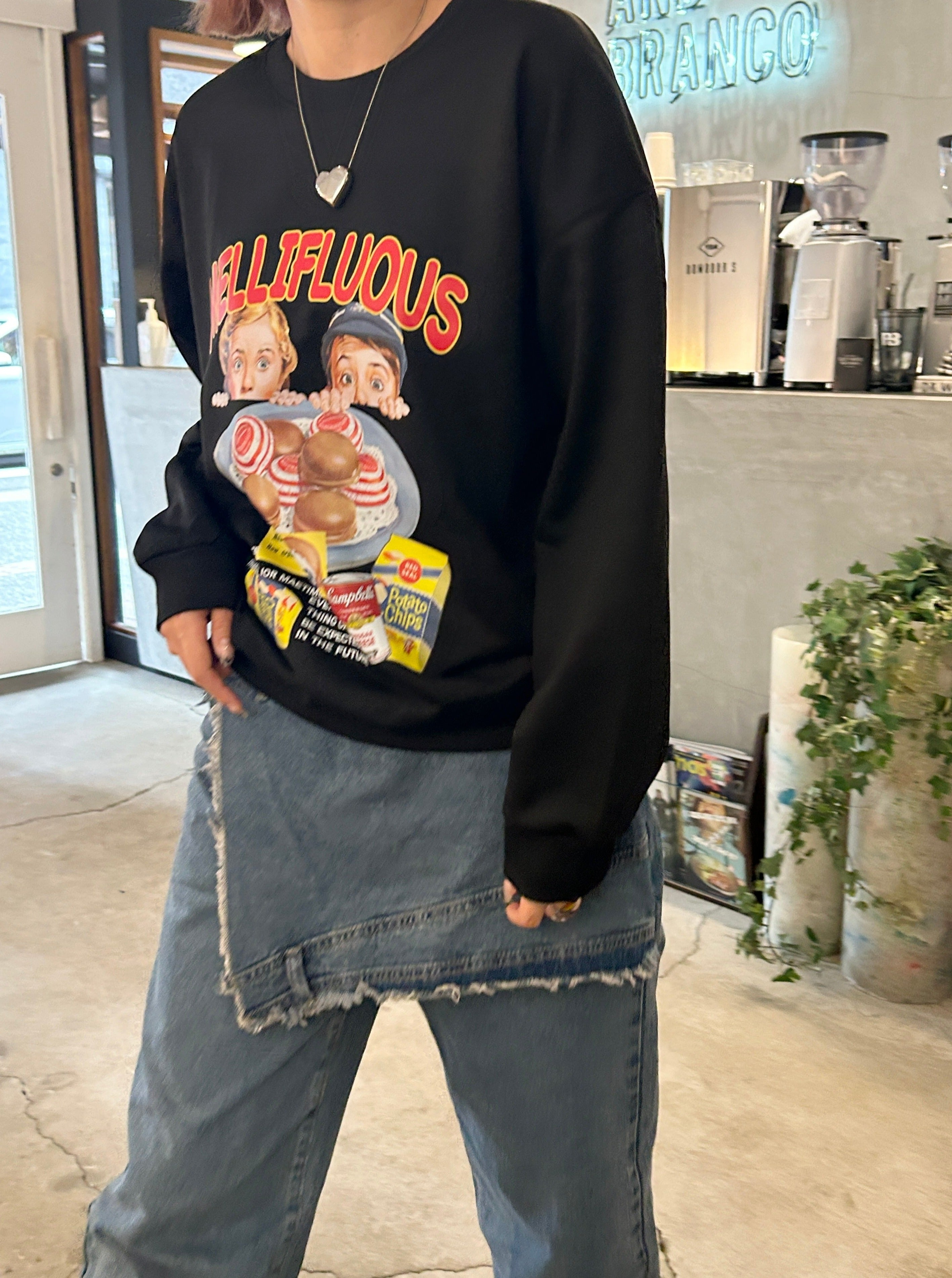 ＜SL2233679＞　レイヤードラップ風デニムパンツ