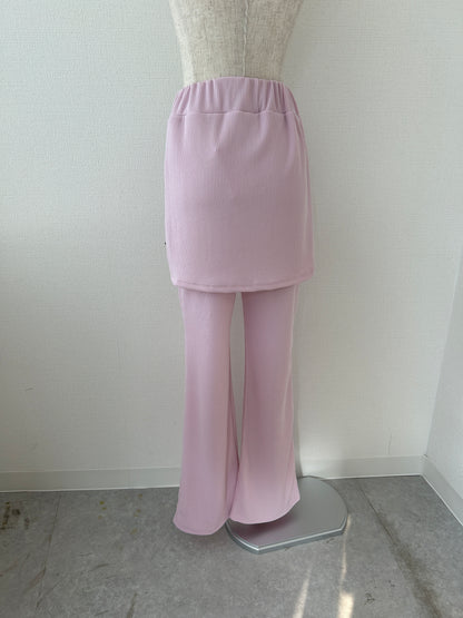 ＜SL2241632＞　リボンポイントレイヤードスカートパンツ