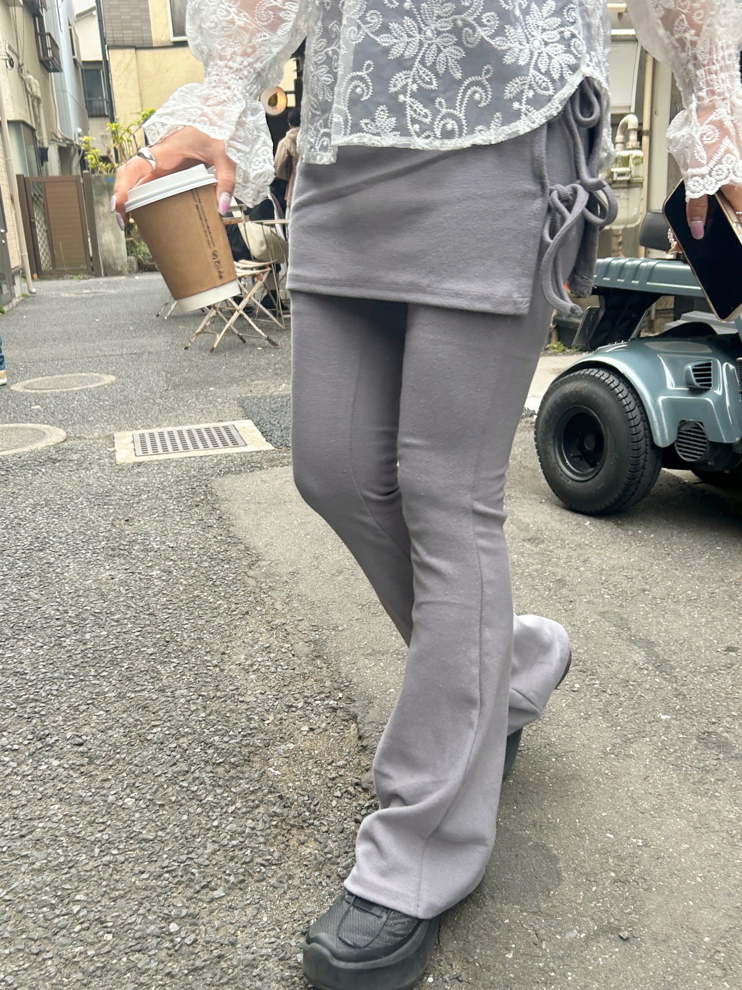 ＜SL2241609＞　ribbon skirt pants