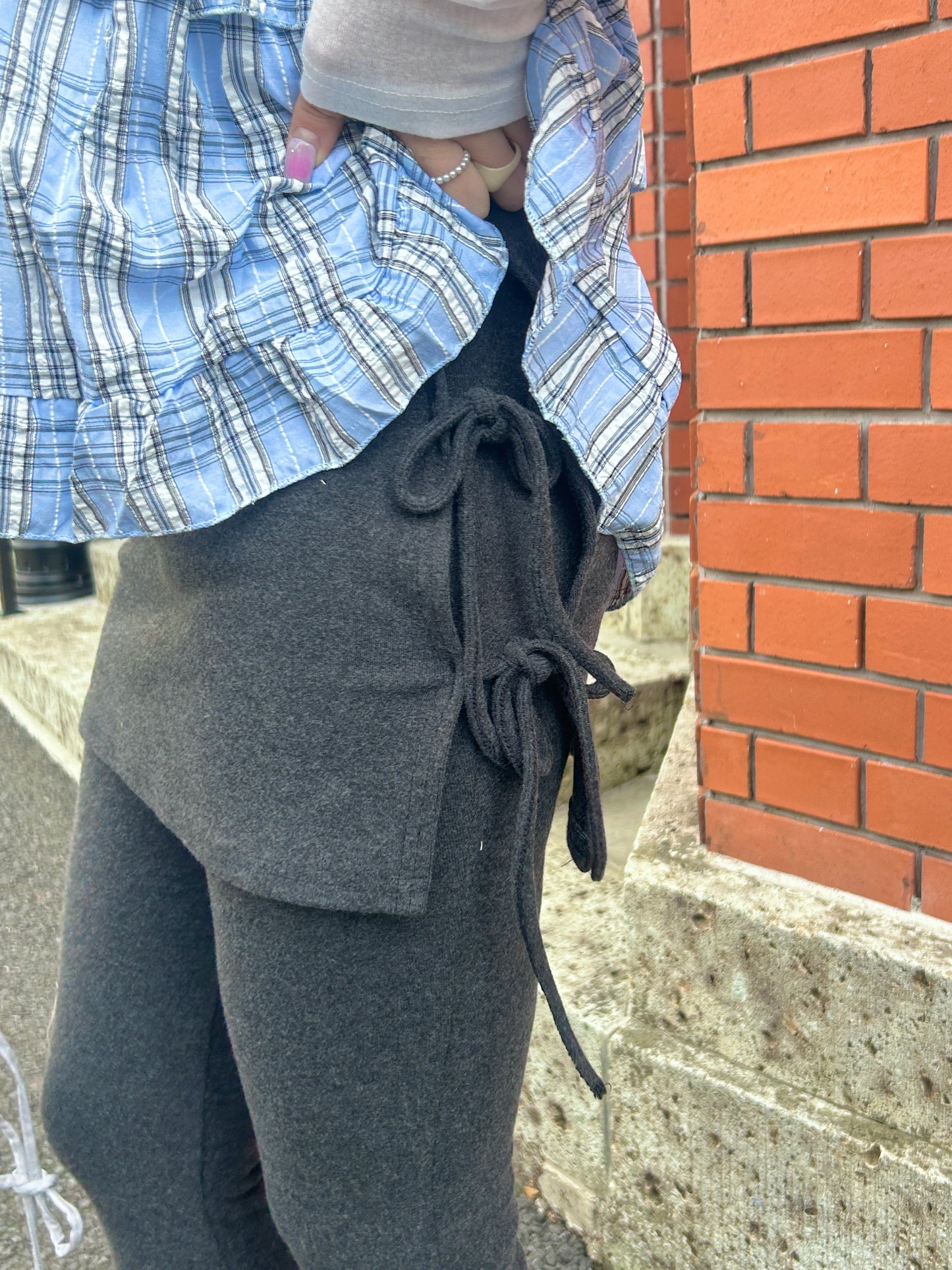 ＜SL2241609＞　ribbon skirt pants