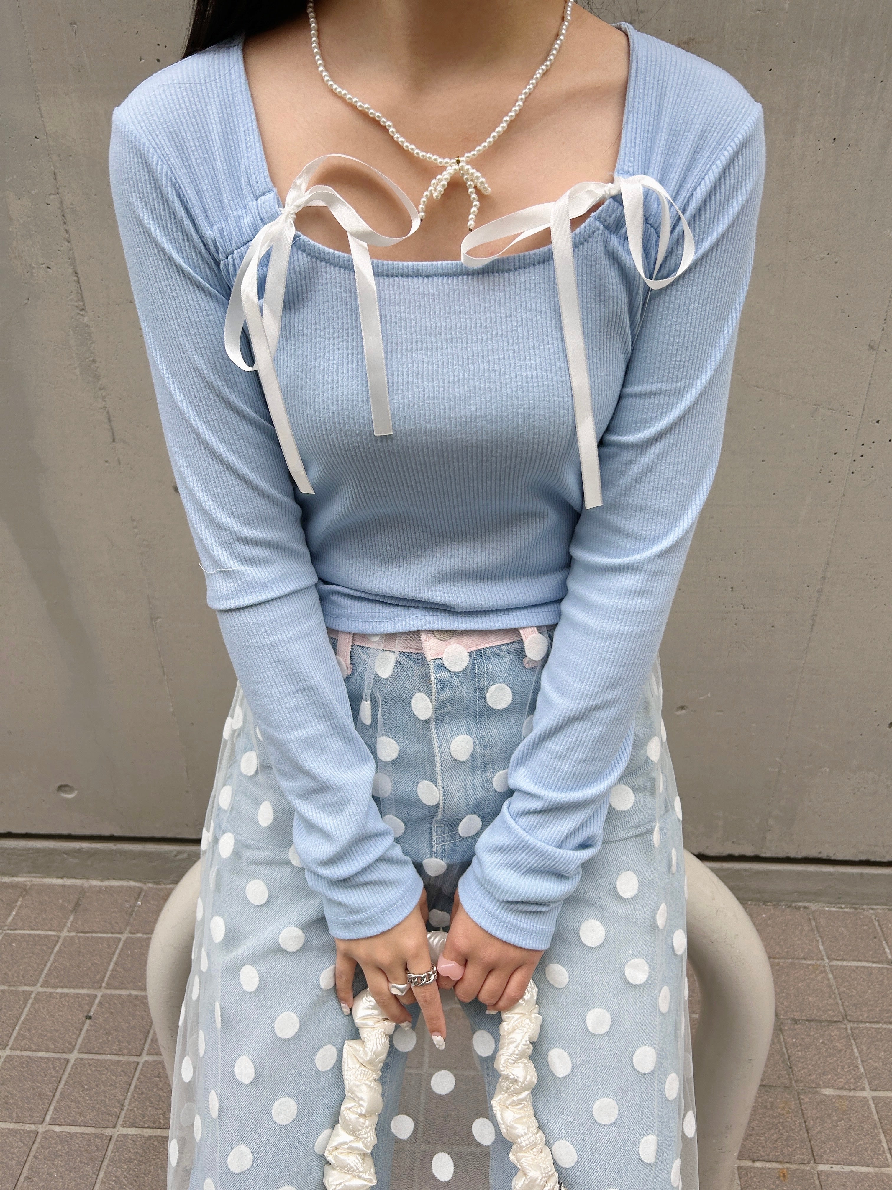 ＜SL2241626＞　lovely ribbon tee