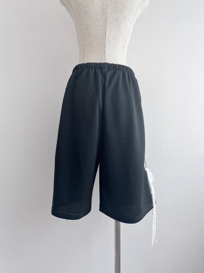 ＜SL2242608＞　サイドレースリボンハーフパンツ