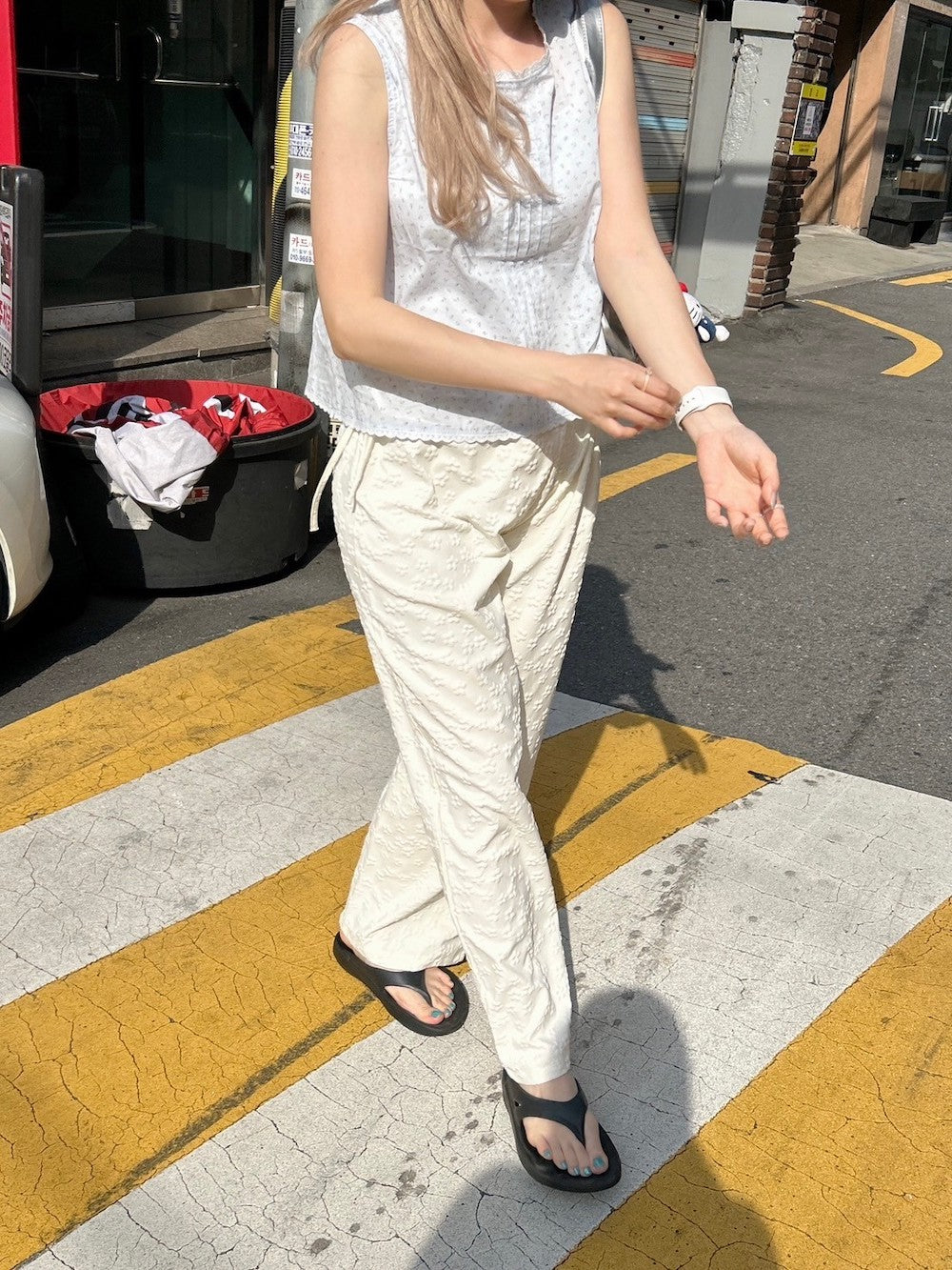 ＜SL2241665＞　フラワーエンボスパンツ