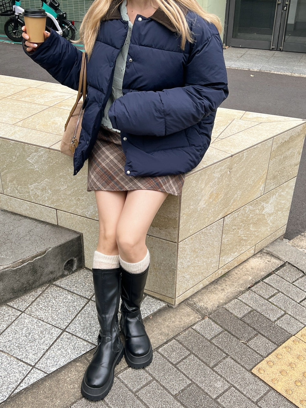 ＜SL2244601＞　バイカラーシンプルフェイクダウン