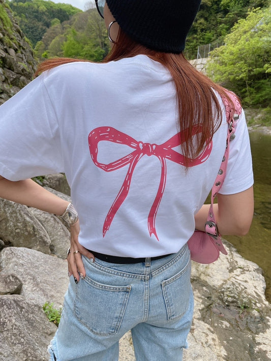 ＜AN2241201＞　バックリボンデザインTシャツ