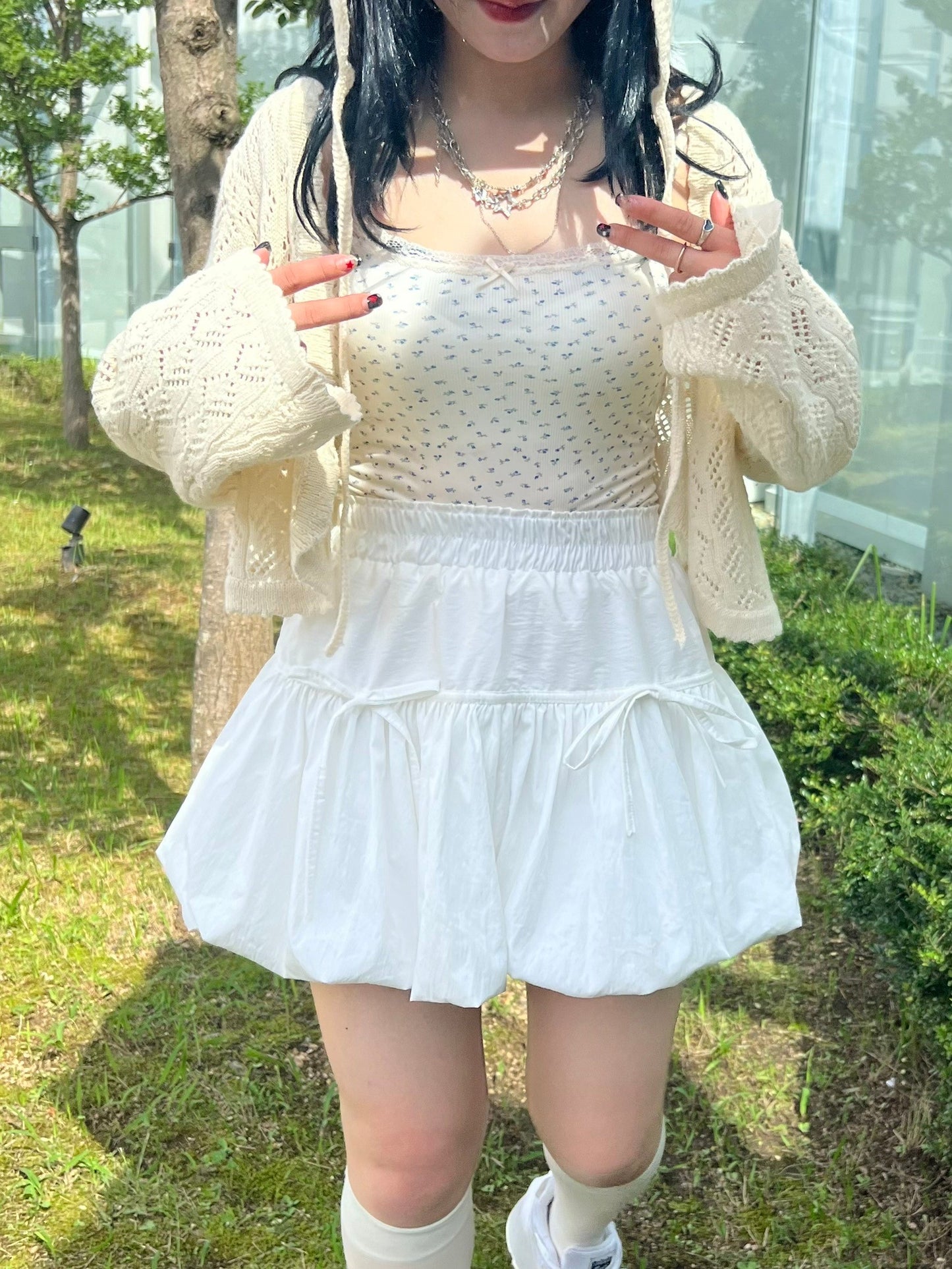 ※ラスト２点！＜IT2242418＞　リボンバルーンスカート